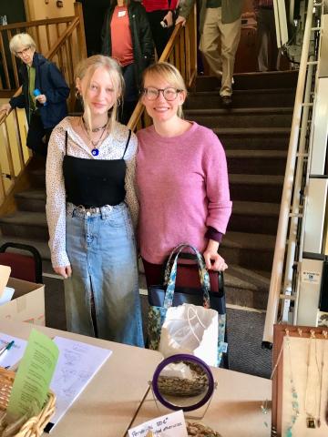 Stacy and Gwen at the Jewelry Table